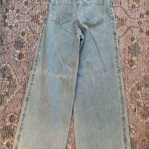 House of Harlow 1960 Studded Light Blue Flare Jeans